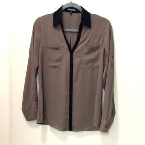 Express Womens Button Down Blouse Top